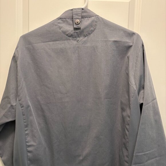 ChefWorks Gray Men's Chef Jacket Long Sleeve French Cuff Size Medium EUC - Picture 4 of 5